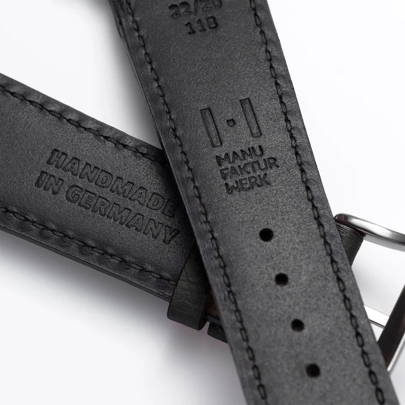 Apple Watch 1-9 Lederarmband aus Straußenleder "OBERKASSEL" – Schwarz
