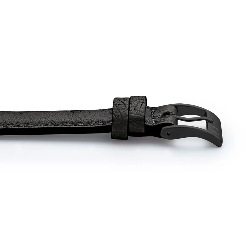 Apple Watch 1-9 Lederarmband aus Straußenleder "OBERKASSEL" – Schwarz