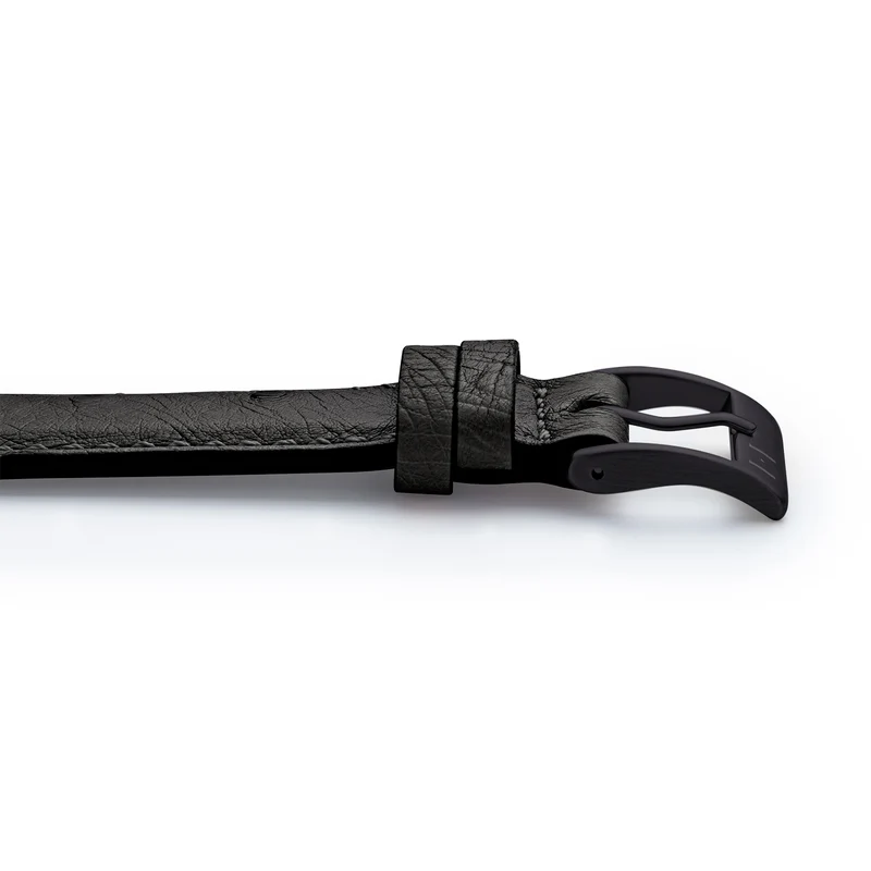Apple Watch 1-9 Lederarmband aus Straußenleder "OBERKASSEL" – Schwarz