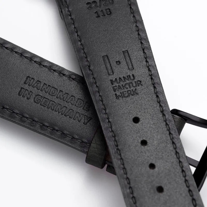 Apple Watch 1-9 Lederarmband aus Straußenleder "OBERKASSEL" – Schwarz