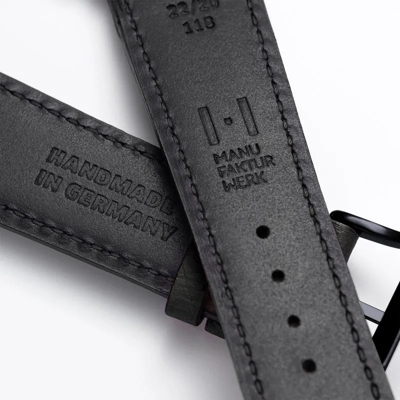 Apple Watch 1-9 Lederarmband aus Straußenleder "OBERKASSEL" – Schwarz