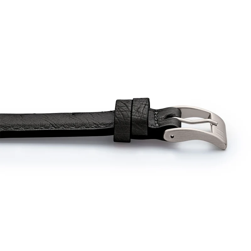 Apple Watch 1-9 Lederarmband aus Straußenleder "OBERKASSEL" – Schwarz