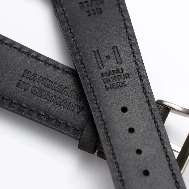 Apple Watch 1-9 Lederarmband aus Straußenleder "OBERKASSEL" – Schwarz