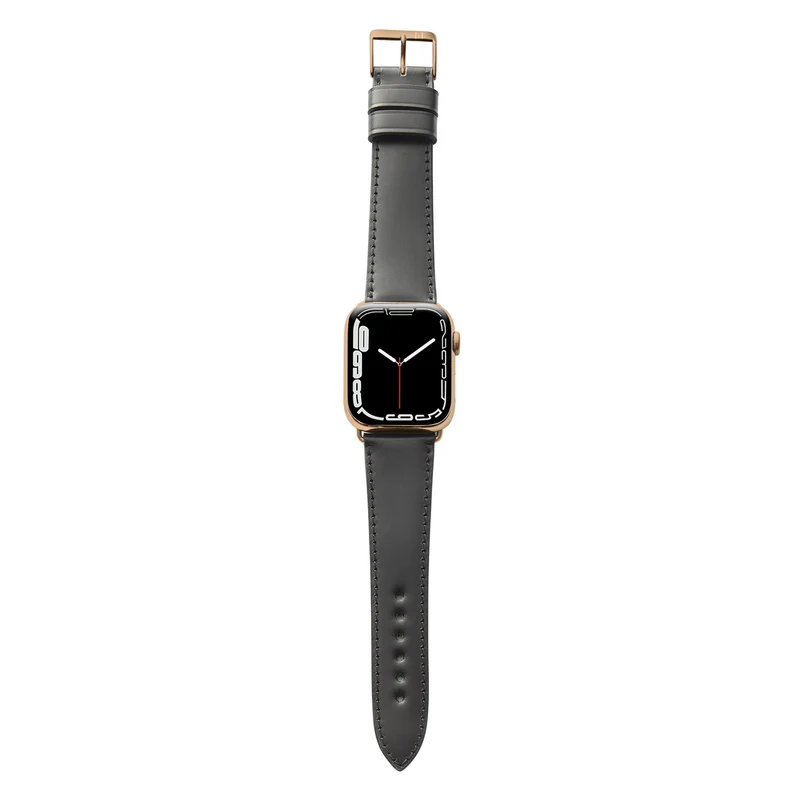 Apple Watch 1-9 Lederarmband aus Shell Cordovan "WINTERHUDE" – Schwarz