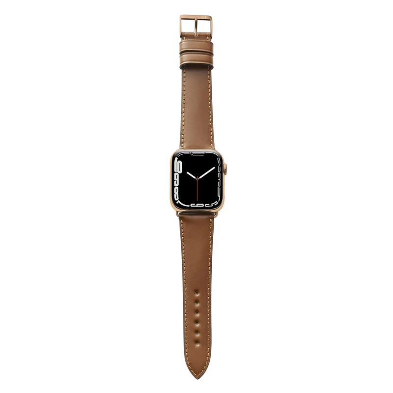 Apple Watch 1-9 Lederarmband aus Shell Cordovan "WINTERHUDE" – Cognac