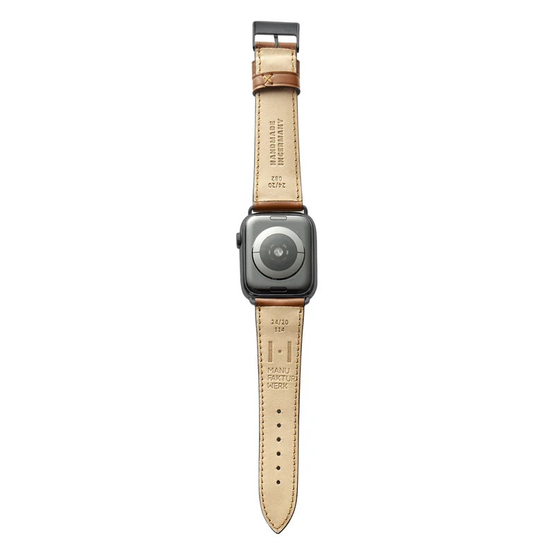 Apple Watch 1-9 Lederarmband aus Shell Cordovan "WINTERHUDE" – Cognac