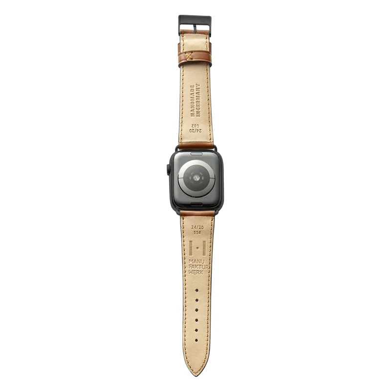 Apple Watch 1-9 Lederarmband aus Shell Cordovan "WINTERHUDE" – Cognac