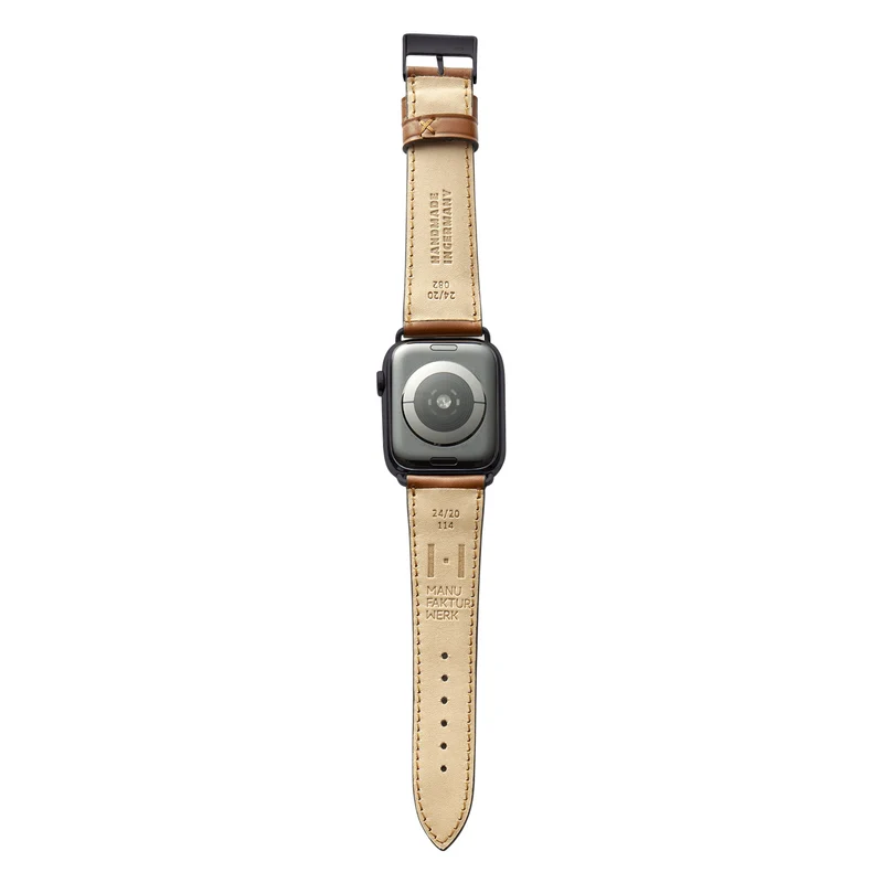 Apple Watch 1-9 Lederarmband aus Shell Cordovan "WINTERHUDE" – Cognac