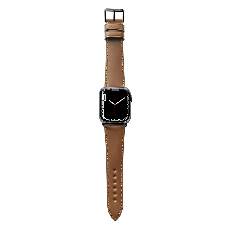Apple Watch 1-9 Lederarmband aus Shell Cordovan "WINTERHUDE" – Cognac