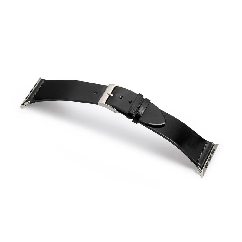 Apple Watch 1-9 Lederarmband aus Shell Cordovan "EPPENDORF" – Schwarz