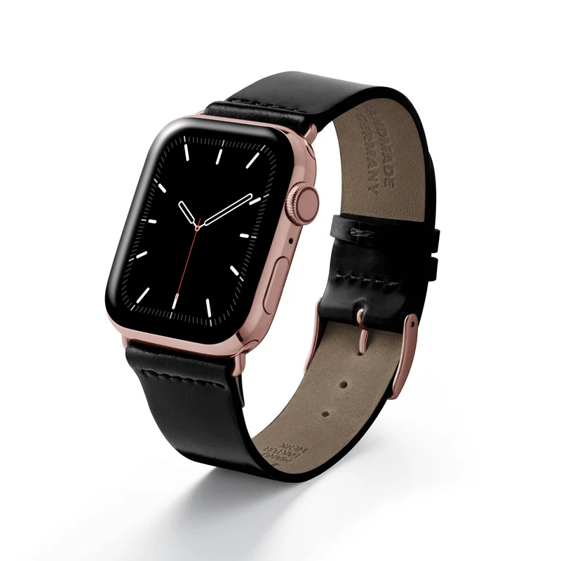 Apple Watch 1-9 Lederarmband aus Shell Cordovan "EPPENDORF" – Schwarz