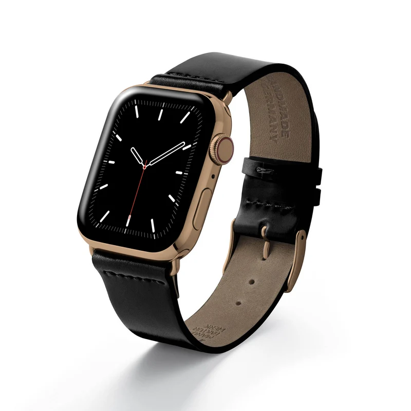 Apple Watch 1-9 Lederarmband aus Shell Cordovan "EPPENDORF" – Schwarz