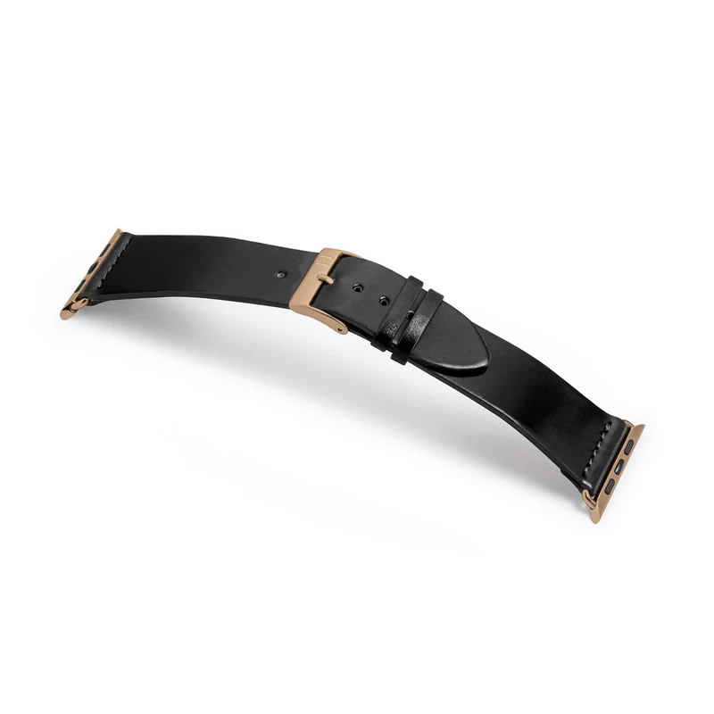 Apple Watch 1-9 Lederarmband aus Shell Cordovan "EPPENDORF" – Schwarz