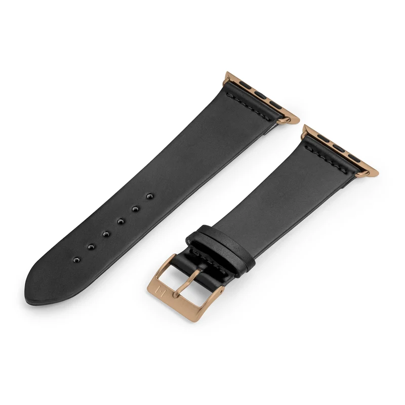 Apple Watch 1-9 Lederarmband aus Shell Cordovan "EPPENDORF" – Schwarz