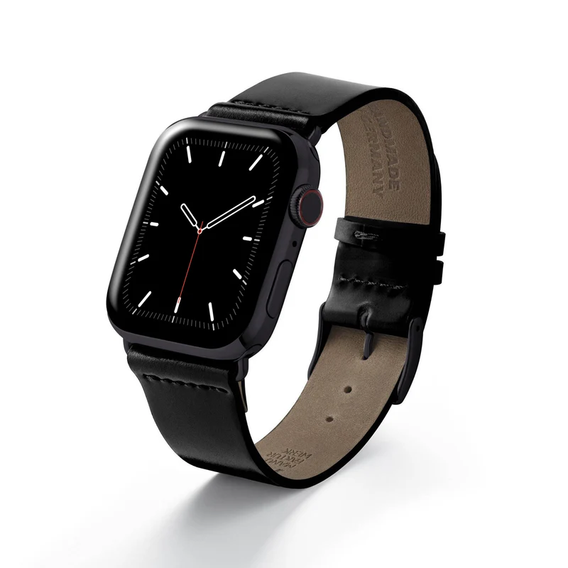 Apple Watch 1-9 Lederarmband aus Shell Cordovan "EPPENDORF" – Schwarz