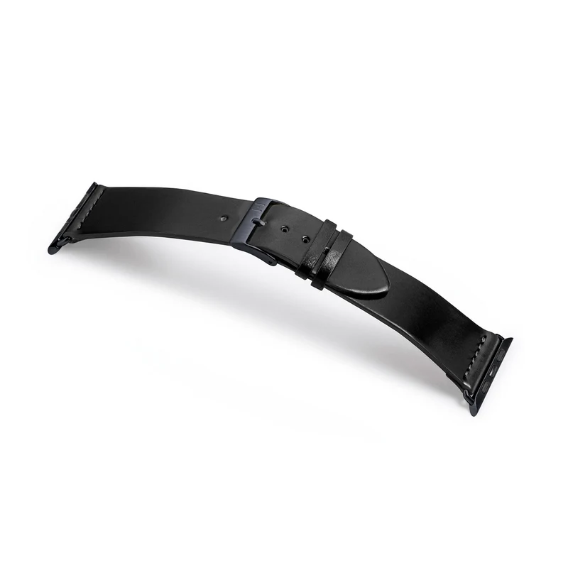 Apple Watch 1-9 Lederarmband aus Shell Cordovan "EPPENDORF" – Schwarz