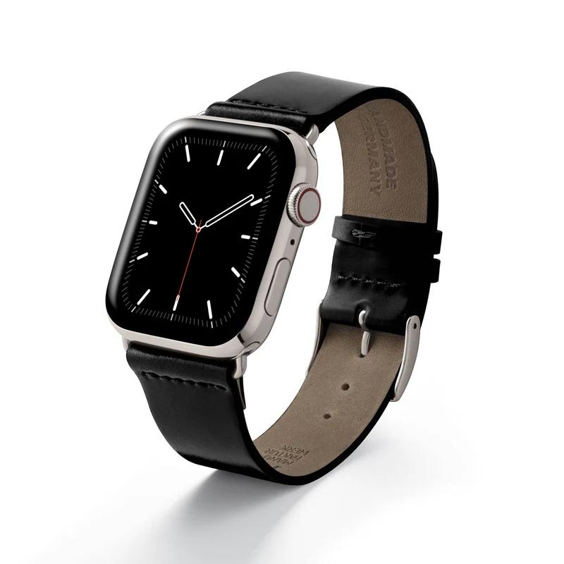Apple Watch 1-9 Lederarmband aus Shell Cordovan "EPPENDORF" – Schwarz