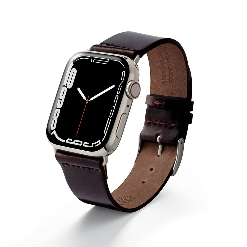 Apple Watch 1-9 Lederarmband aus Shell Cordovan "EPPENDORF" – Bordeaux