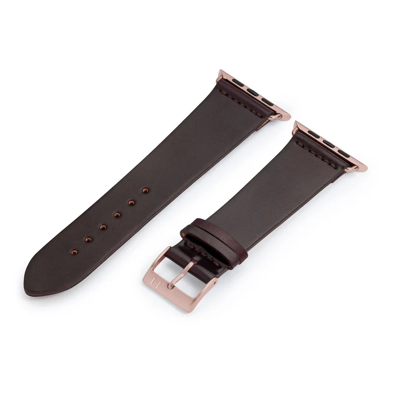 Apple Watch 1-9 Lederarmband aus Shell Cordovan "EPPENDORF" – Bordeaux