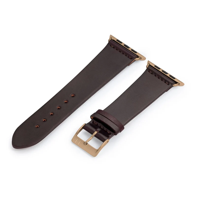 Apple Watch 1-9 Lederarmband aus Shell Cordovan "EPPENDORF" – Bordeaux