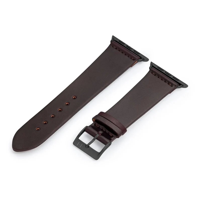 Apple Watch 1-9 Lederarmband aus Shell Cordovan "EPPENDORF" – Bordeaux