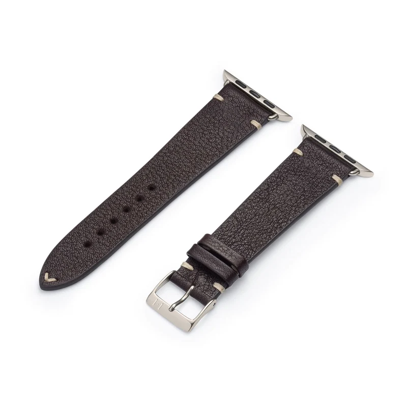 Apple Watch 1-9 Lederarmband aus weichem Leder "ALTONA" (Bioleder) – Mokka