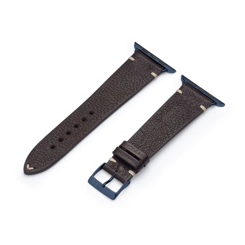 Apple Watch 1-9 Lederarmband aus weichem Leder "ALTONA" (Bioleder) – Mokka