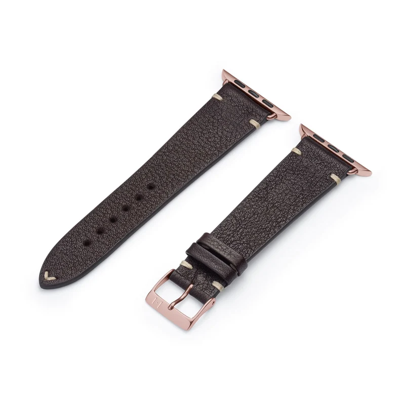 Apple Watch 1-9 Lederarmband aus weichem Leder "ALTONA" (Bioleder) – Mokka
