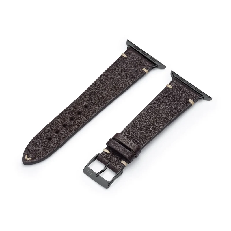 Apple Watch 1-9 Lederarmband aus weichem Leder "ALTONA" (Bioleder) – Mokka