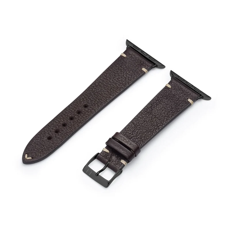 Apple Watch 1-9 Lederarmband aus weichem Leder "ALTONA" (Bioleder) – Mokka