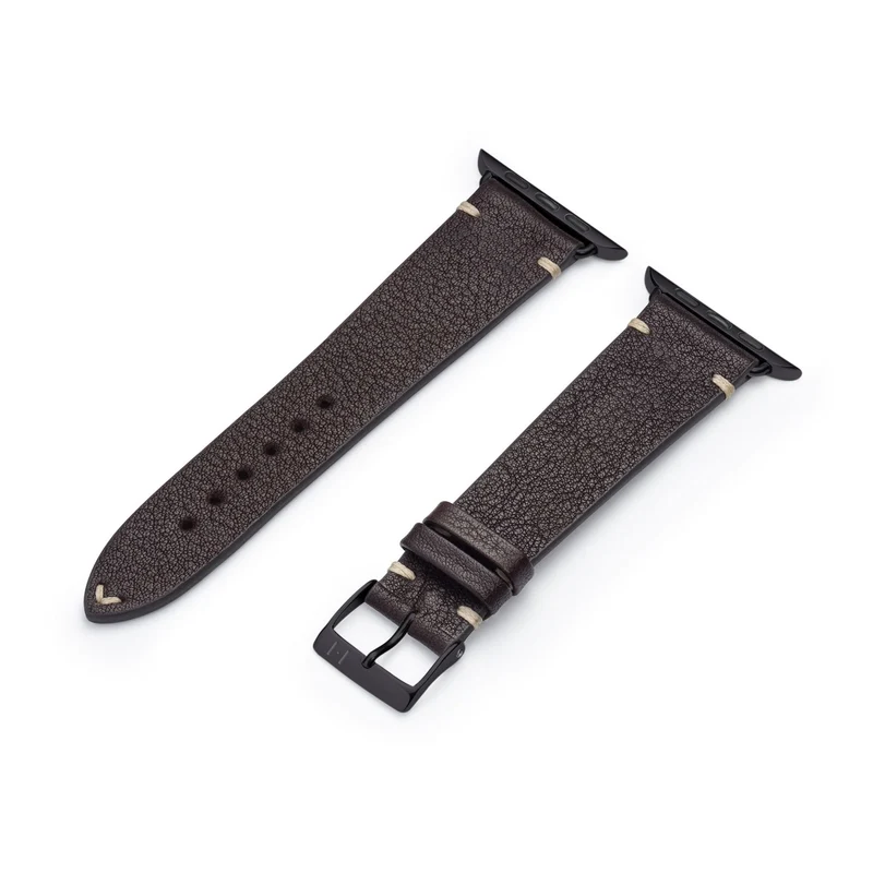 Apple Watch 1-9 Lederarmband aus weichem Leder "ALTONA" (Bioleder) – Mokka