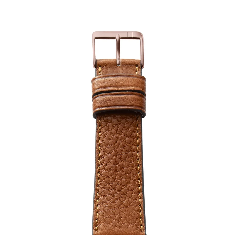 Apple Watch 1-9 Armband "EIMSBÜTTEL" (zertifiziertes Bioleder) – Cognac