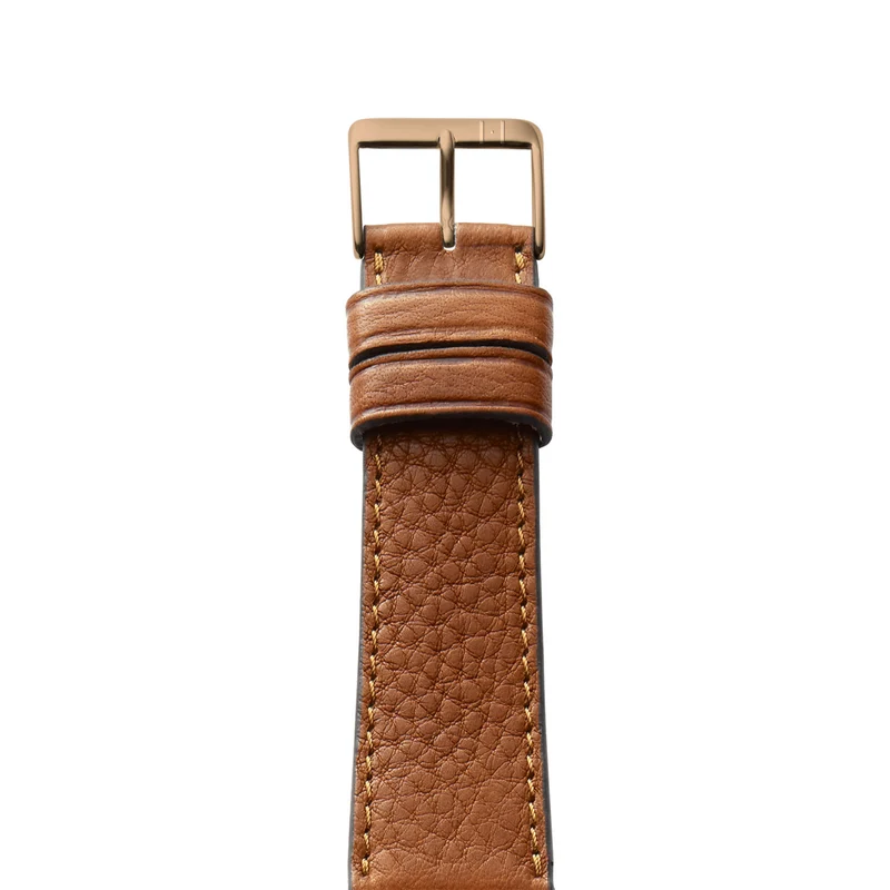 Apple Watch 1-9 Armband "EIMSBÜTTEL" (zertifiziertes Bioleder) – Cognac