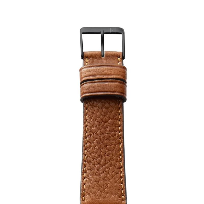Apple Watch 1-9 Armband "EIMSBÜTTEL" (zertifiziertes Bioleder) – Cognac