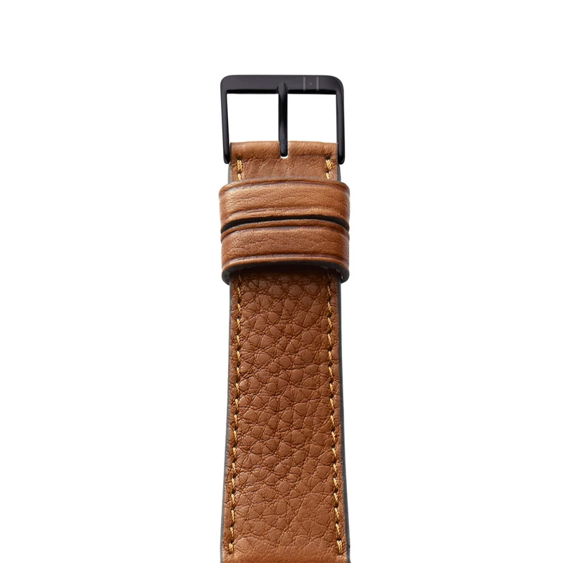 Apple Watch 1-9 Armband "EIMSBÜTTEL" (zertifiziertes Bioleder) – Cognac