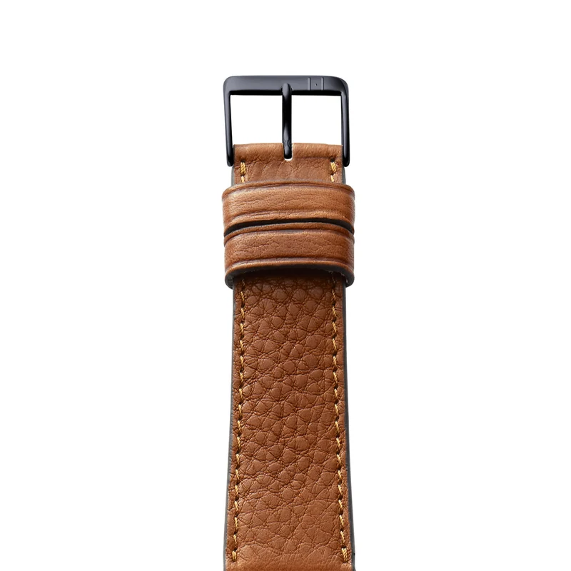 Apple Watch 1-9 Armband "EIMSBÜTTEL" (zertifiziertes Bioleder) – Cognac