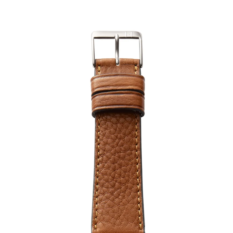 Apple Watch 1-9 Armband "EIMSBÜTTEL" (zertifiziertes Bioleder) – Cognac