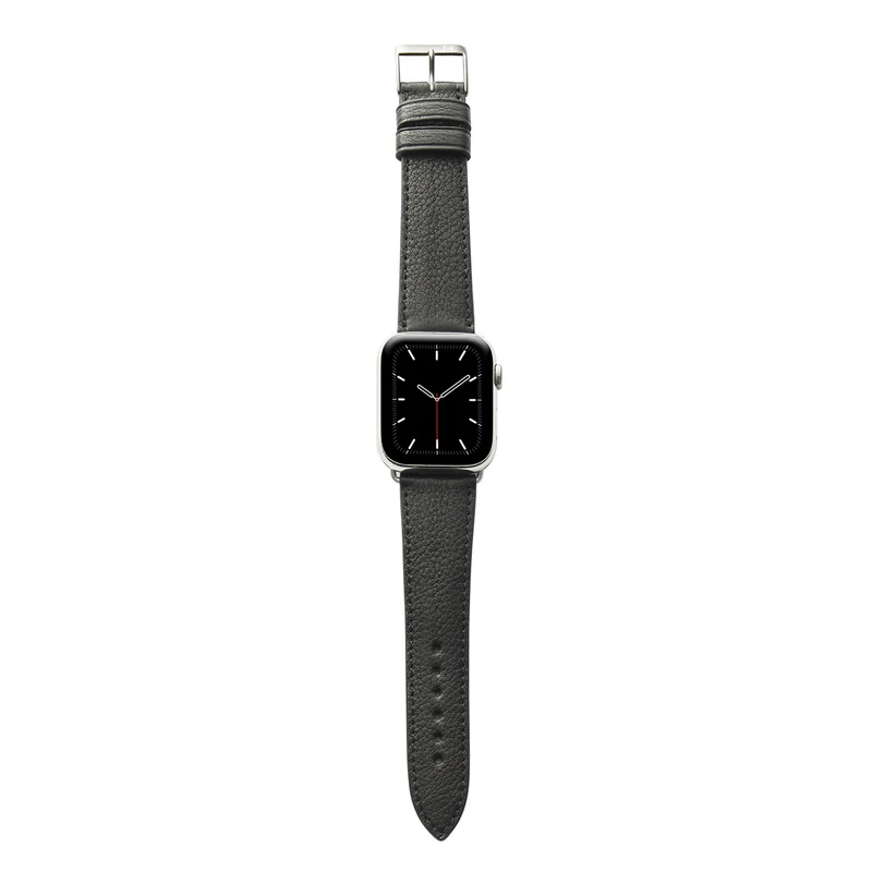 Apple Watch 1-9 Armband "EIMSBÜTTEL" (zertifiziertes Bioleder) – Schwarz