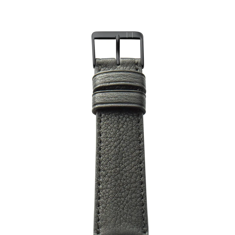 Apple Watch 1-9 Armband "EIMSBÜTTEL" (zertifiziertes Bioleder) – Schwarz