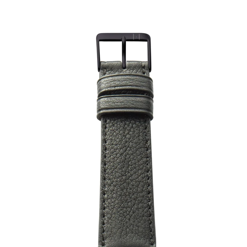 Apple Watch 1-9 Armband "EIMSBÜTTEL" (zertifiziertes Bioleder) – Schwarz