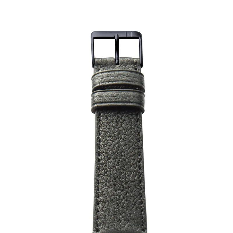 Apple Watch 1-9 Armband "EIMSBÜTTEL" (zertifiziertes Bioleder) – Schwarz