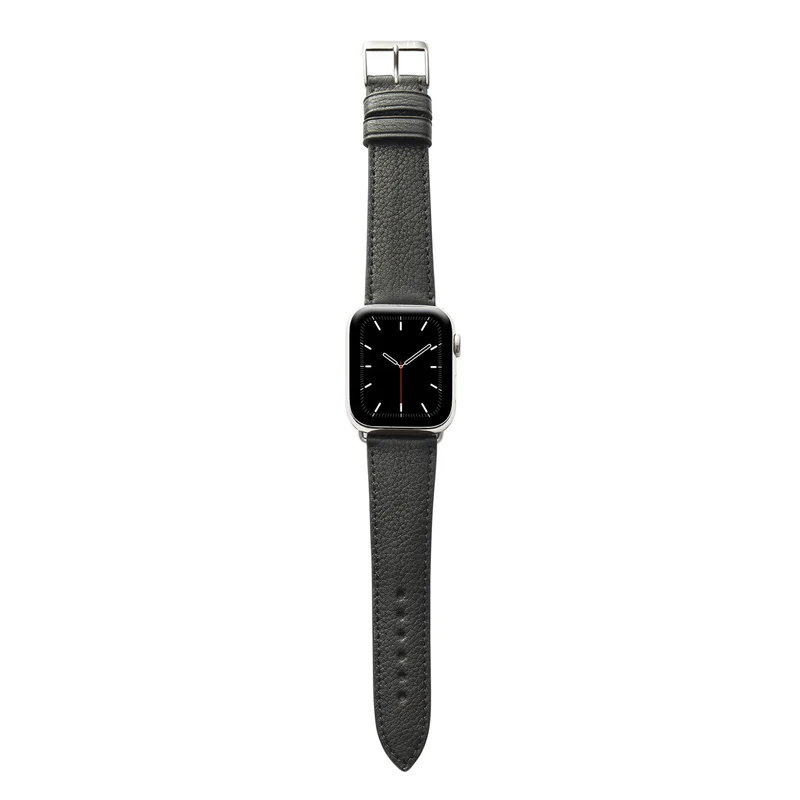 Apple Watch 1-9 Armband "EIMSBÜTTEL" (zertifiziertes Bioleder) – Schwarz