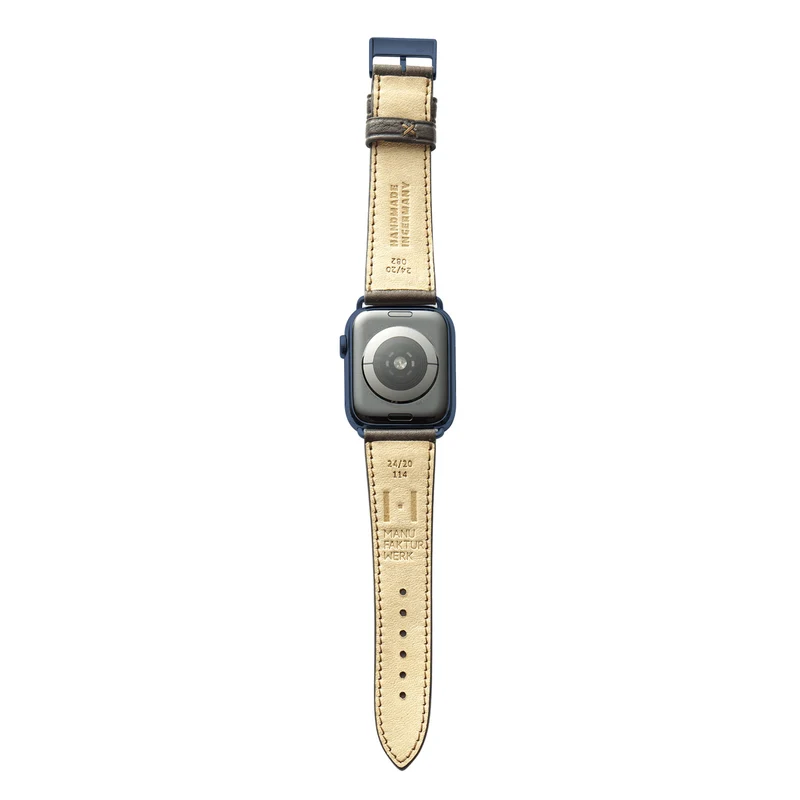 Apple Watch 1-9 Armband "EIMSBÜTTEL" (zertifiziertes Bioleder) – Mokka