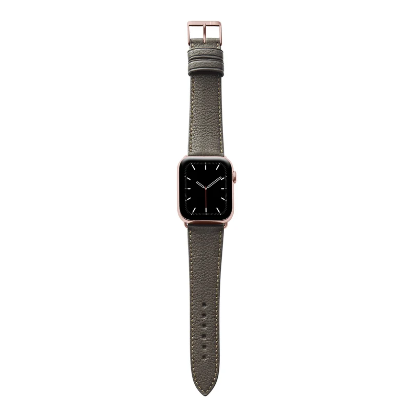 Apple Watch 1-9 Armband "EIMSBÜTTEL" (zertifiziertes Bioleder) – Mokka