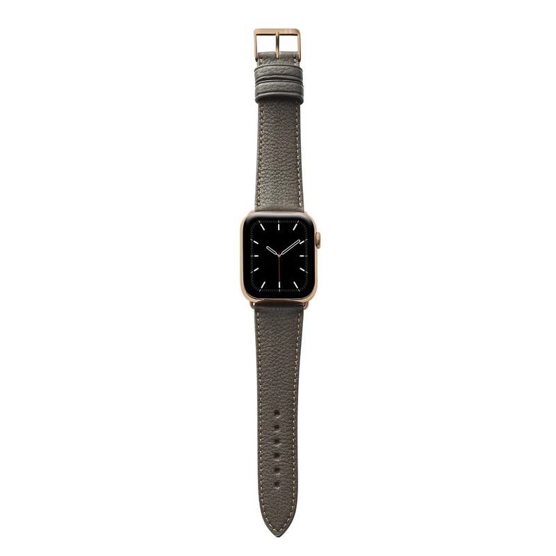 Apple Watch 1-9 Armband "EIMSBÜTTEL" (zertifiziertes Bioleder) – Mokka