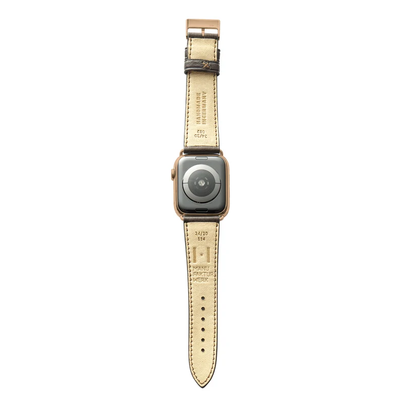 Apple Watch 1-9 Armband "EIMSBÜTTEL" (zertifiziertes Bioleder) – Mokka