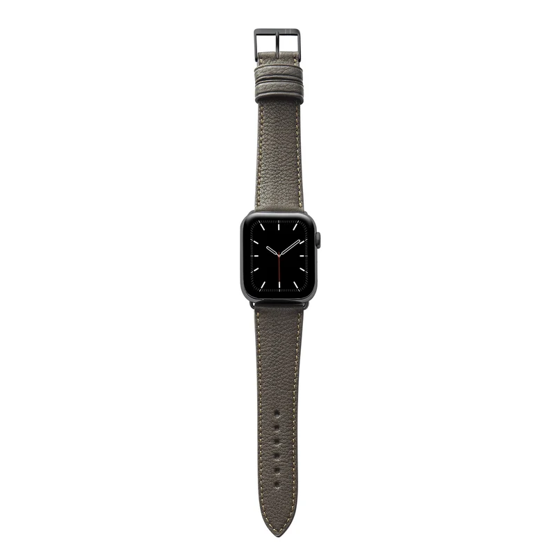 Apple Watch 1-9 Armband "EIMSBÜTTEL" (zertifiziertes Bioleder) – Mokka