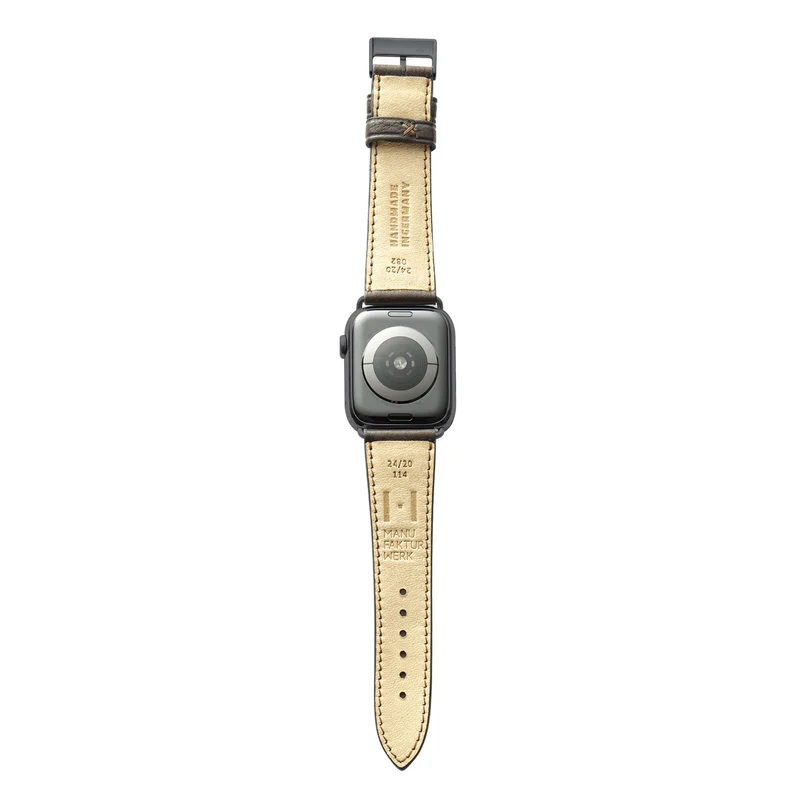 Apple Watch 1-9 Armband "EIMSBÜTTEL" (zertifiziertes Bioleder) – Mokka