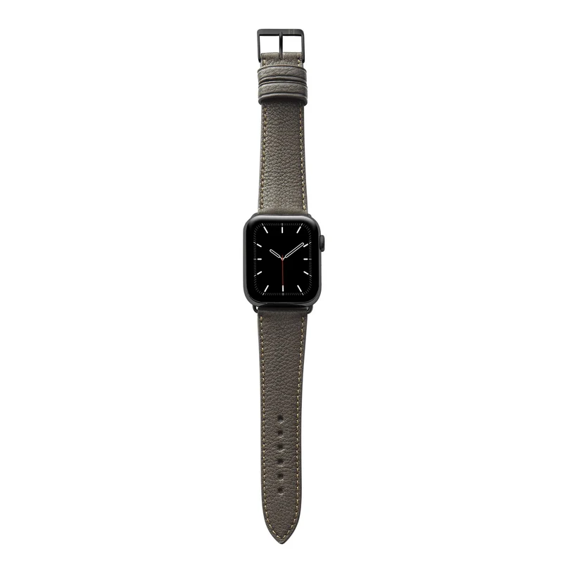 Apple Watch 1-9 Armband "EIMSBÜTTEL" (zertifiziertes Bioleder) – Mokka