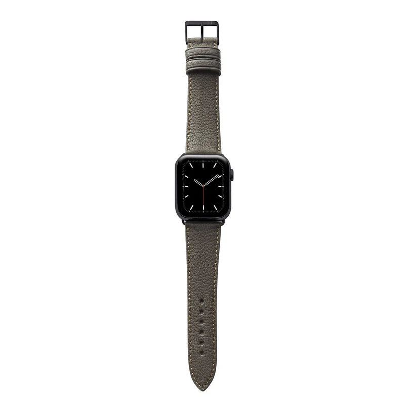 Apple Watch 1-9 Armband "EIMSBÜTTEL" (zertifiziertes Bioleder) – Mokka